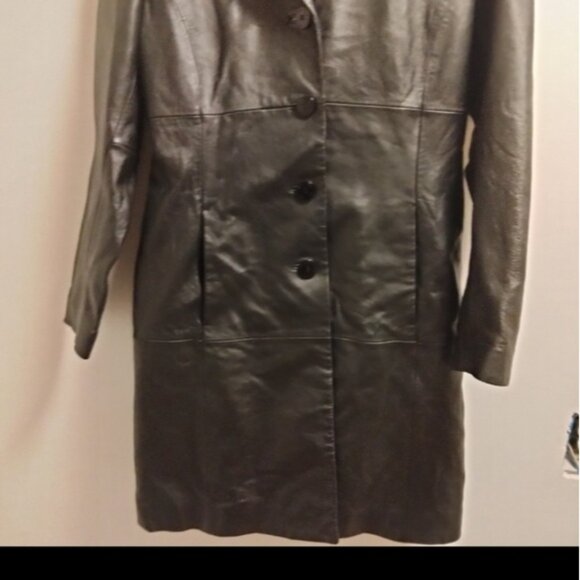 Wilsons Leather Pelle Studio Trench Style Peacoat Jacket (Size M-L - Picture 7 of 10